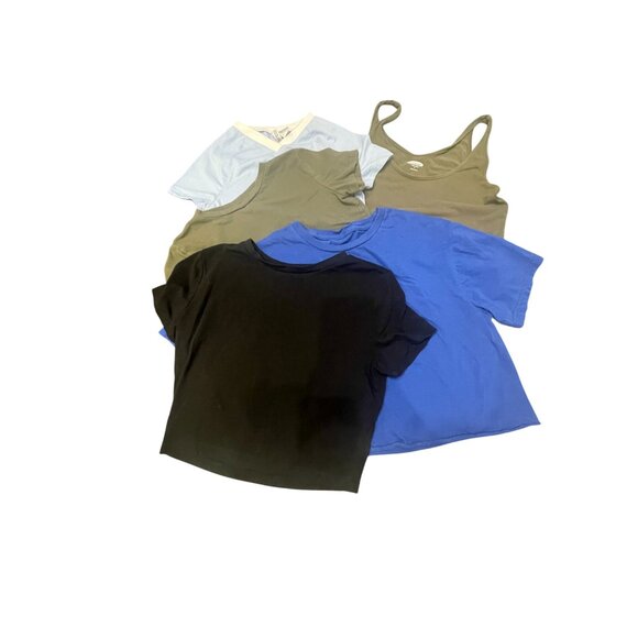 5 piece lot casual solid crop tops t-shirts XS/S Divided Old Navy Wild Fable - Picture 1 of 7